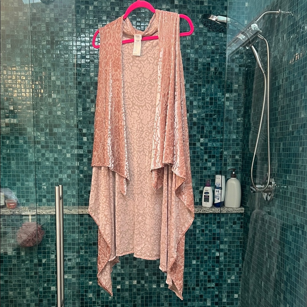 Anthropologie Pink Velvet Burnout Wrap